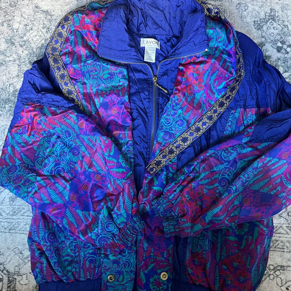 Vintage Lavon By Cheerful Corp Small Bright Colors Wind Breaker 1990’s Small